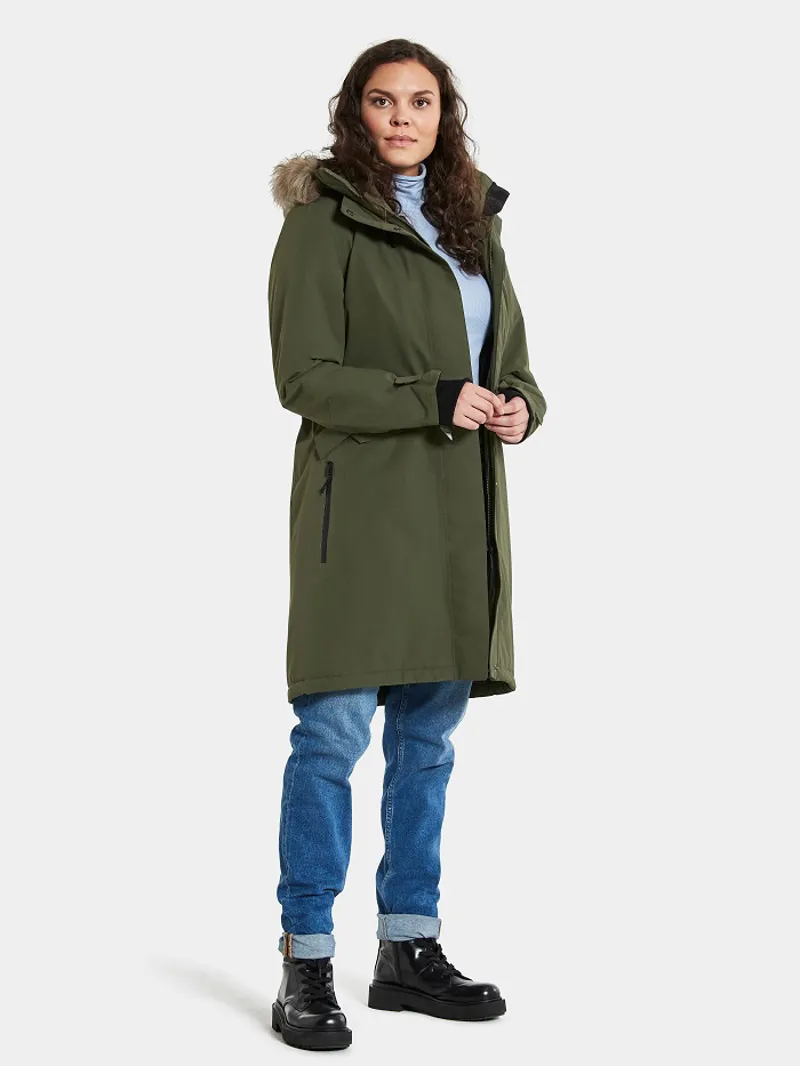 Didriksons Womens Erika Parka 3 Deep Green-5